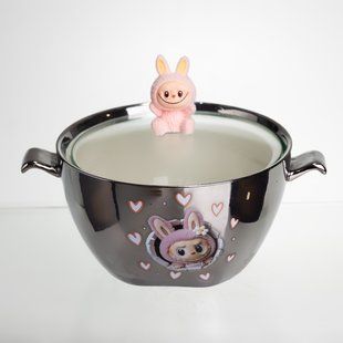 Бульйонниця порцелянова Labubu з кришкою та ручками 800 мл FM-34C FM-34C фото