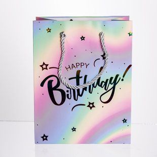 Набір подарункових пакетів з паперу 12 (шт) Happy Birthday 18&times;10&times;23 (см) HP-10359-15 HP-10359-15 фото